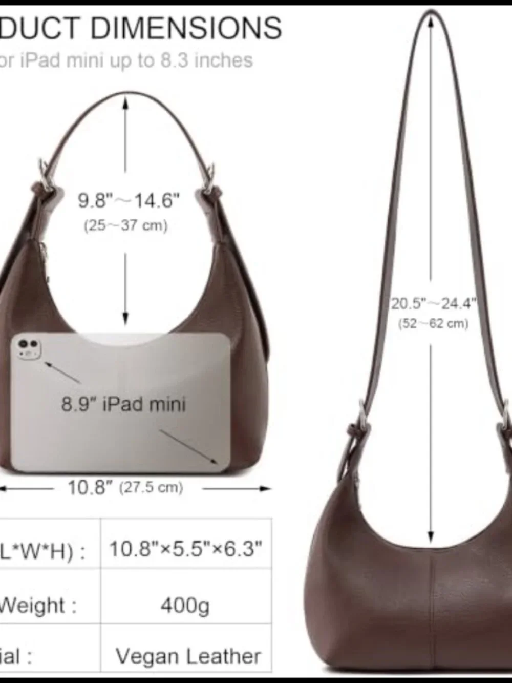 Women's Slouchy Hobo Shoulder Bag PU Leather Crossbody Purse